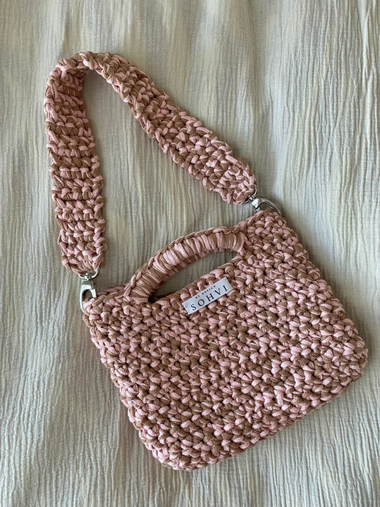 SOHVI-bag olkahihnalla - hietaroosa x vaaleanruskea