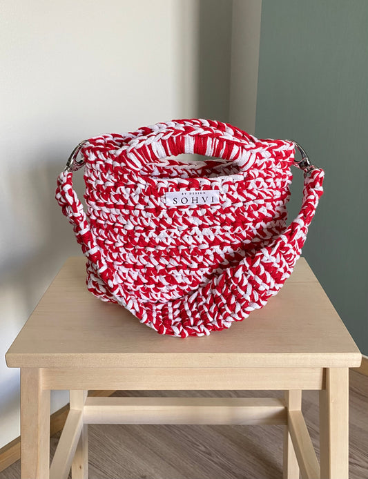 SOHVI-bag olkahihnalla - valkoinen x punainen